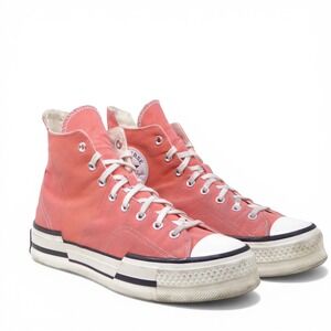 Converse Mens Chuck 70 Plus High Top Pink Canvas Sneakers A06432C Size 10.5